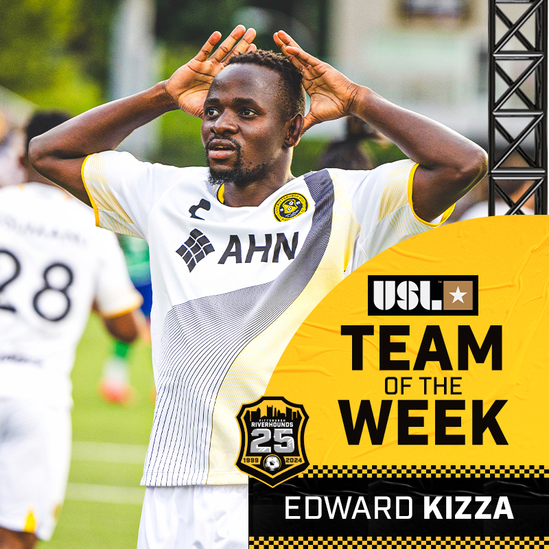 Picture of Edward Kizaa with the team of the week graphic 